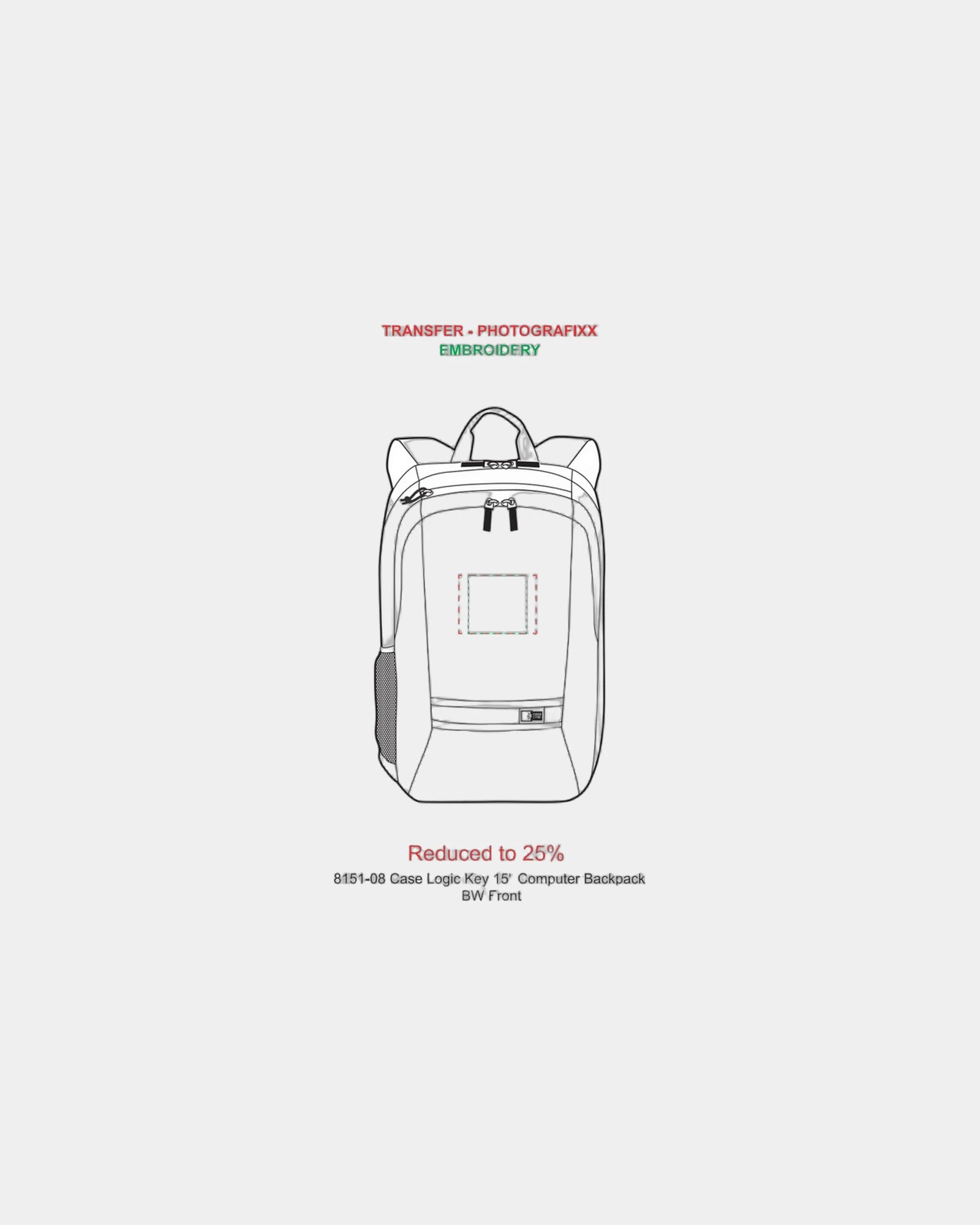 Custom 15" laptop backpack Case Logic Key polycanvas - 4