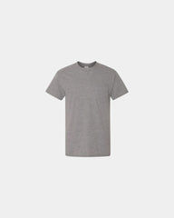 Custom DryBlend pocket t-shirt with rib collar - Graphite Heather