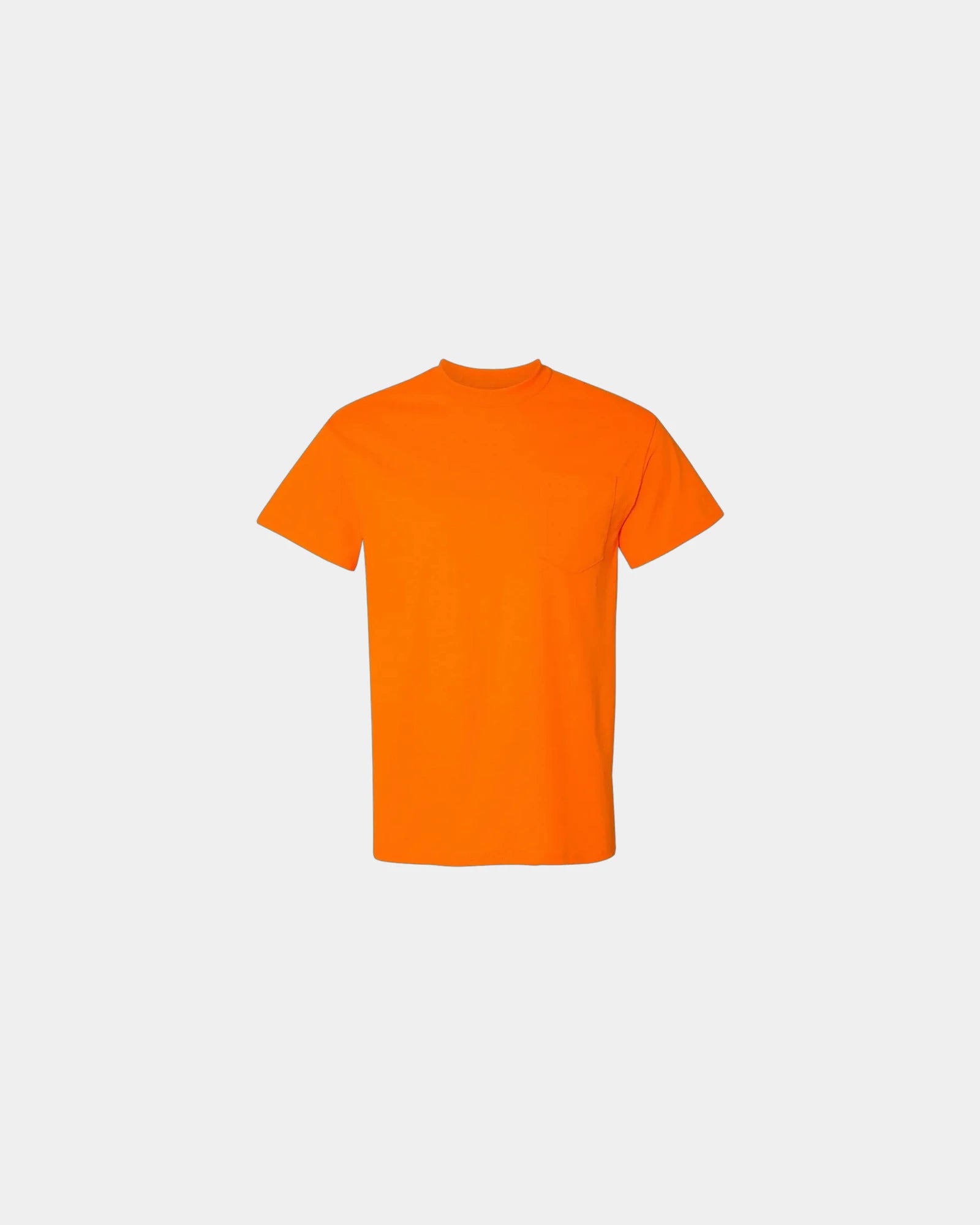 Custom DryBlend pocket t-shirt with rib collar - Safety Orange
