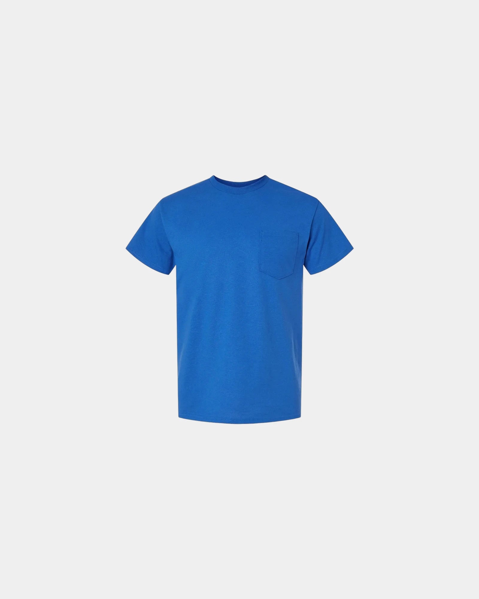 Custom DryBlend pocket t-shirt with rib collar - Royal