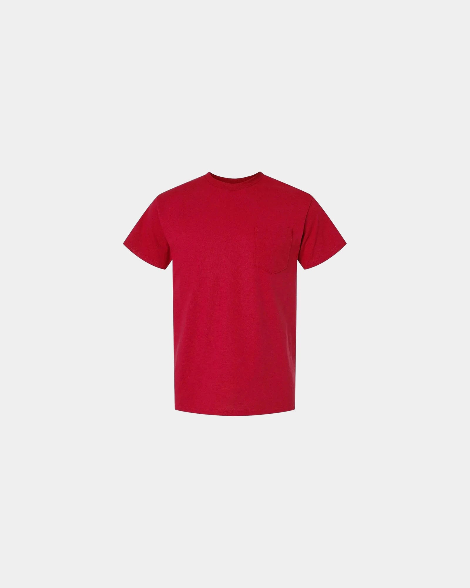 Custom DryBlend pocket t-shirt with rib collar - Red