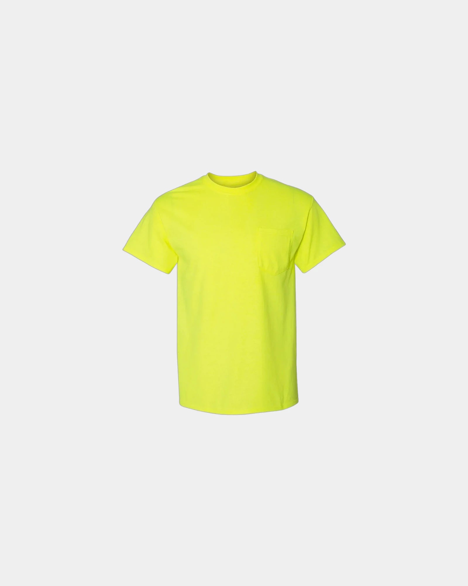 Custom DryBlend pocket t-shirt with rib collar - Safety Green