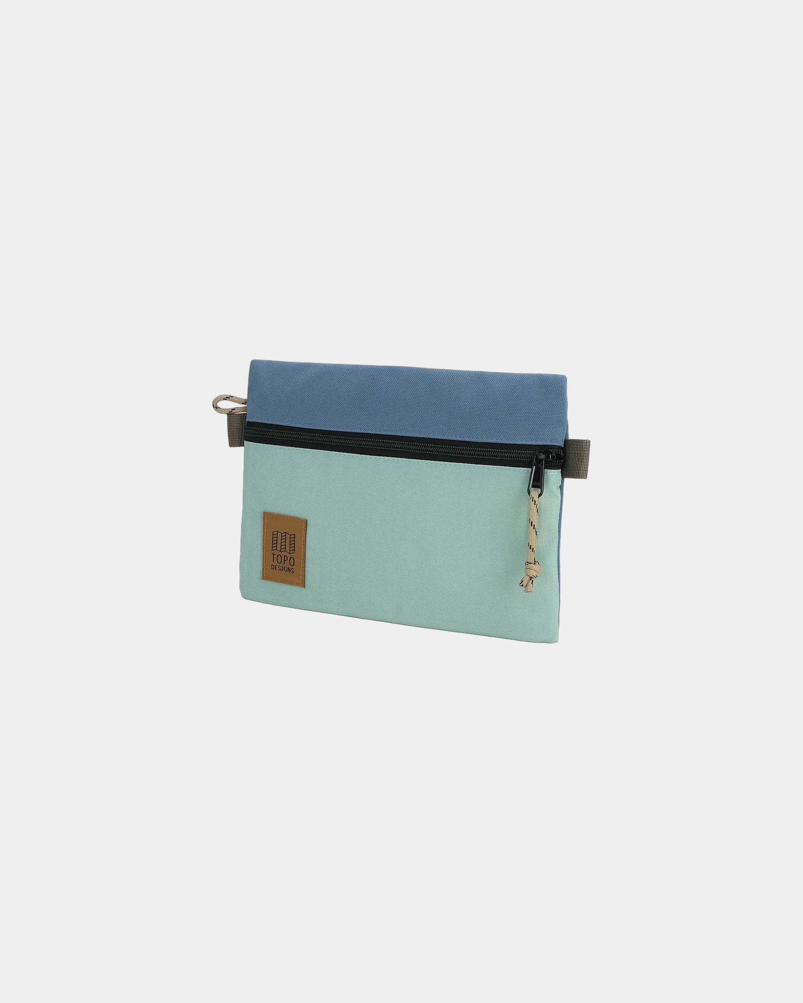 Custom recycled nylon travel pouch organizer - Stone Blue/Ash Green