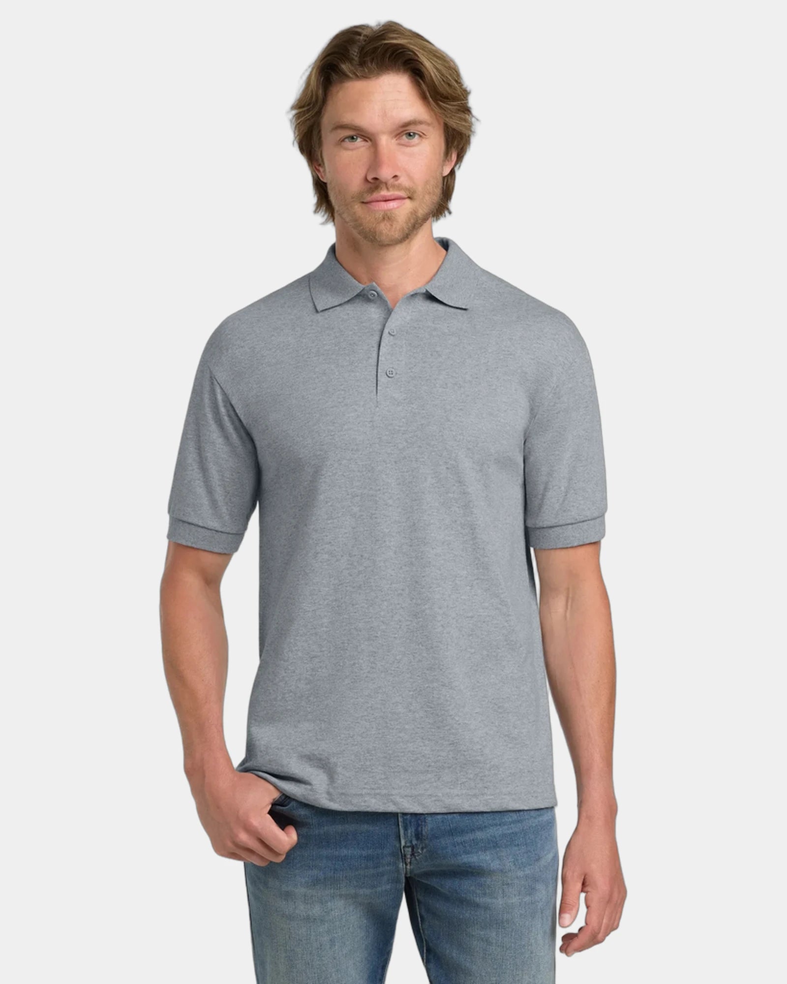 Custom moisture-wicking cotton blend polo shirt - Sport Grey