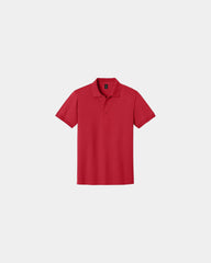Custom moisture-wicking cotton blend polo shirt - Red
