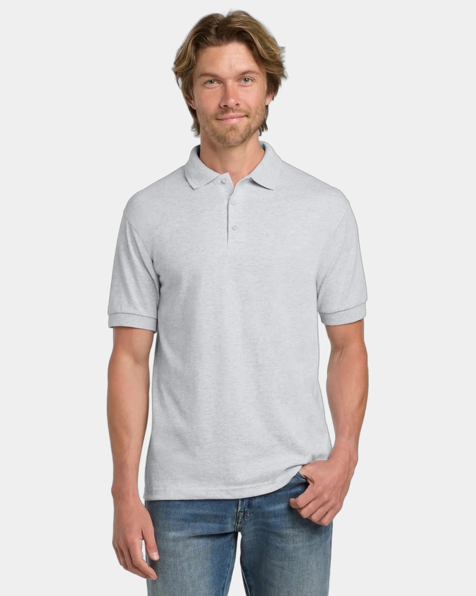 Custom moisture-wicking cotton blend polo shirt - Ash