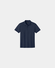 Custom moisture-wicking cotton blend polo shirt - Navy