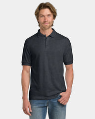 Custom moisture-wicking cotton blend polo shirt - Dark Heather