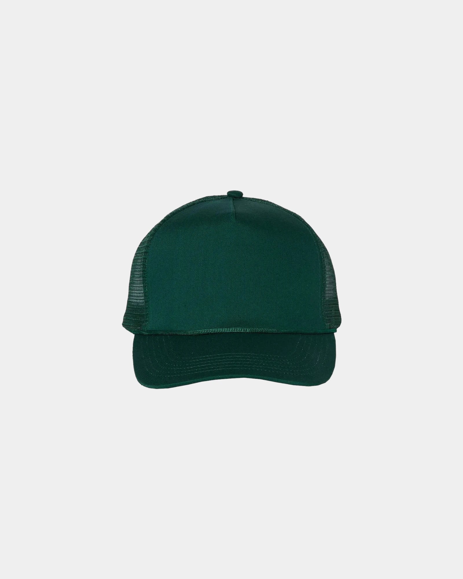 Custom five-panel mesh-back trucker cap with snapback - Forest