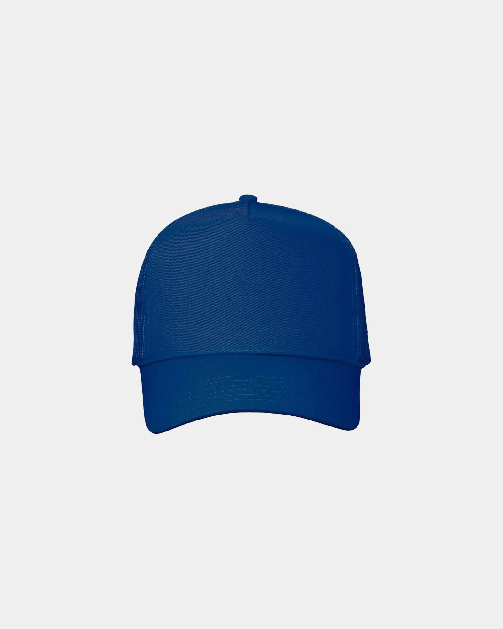 Custom five-panel mesh-back trucker cap with snapback - Royal Blue