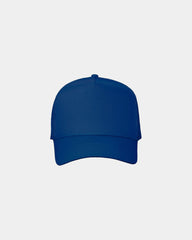 Custom five-panel mesh-back trucker cap with snapback - Royal Blue