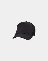 Custom five-panel mesh-back trucker cap with snapback - Black