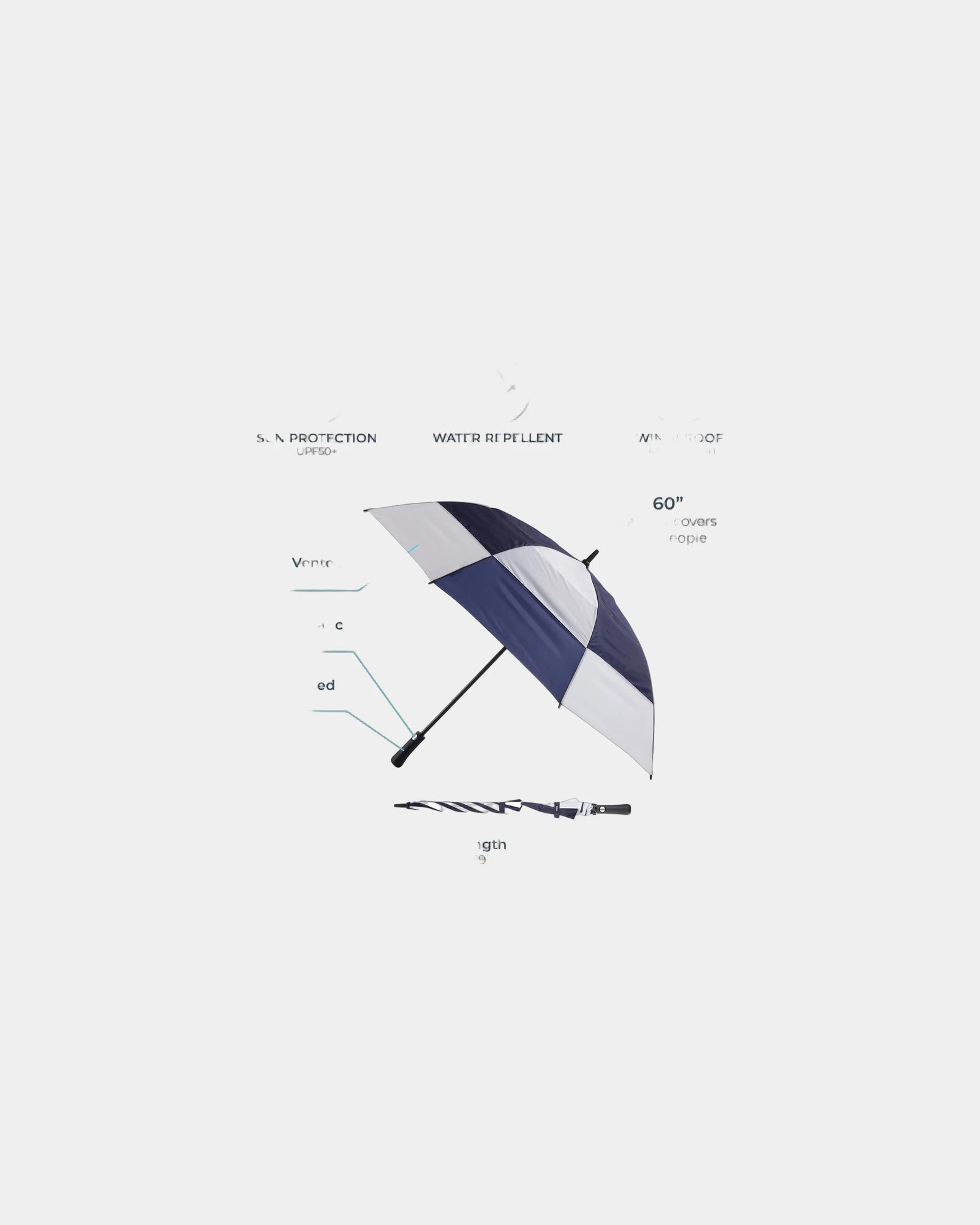 Custom recycled 60" UV auto-open golf umbrella - 6