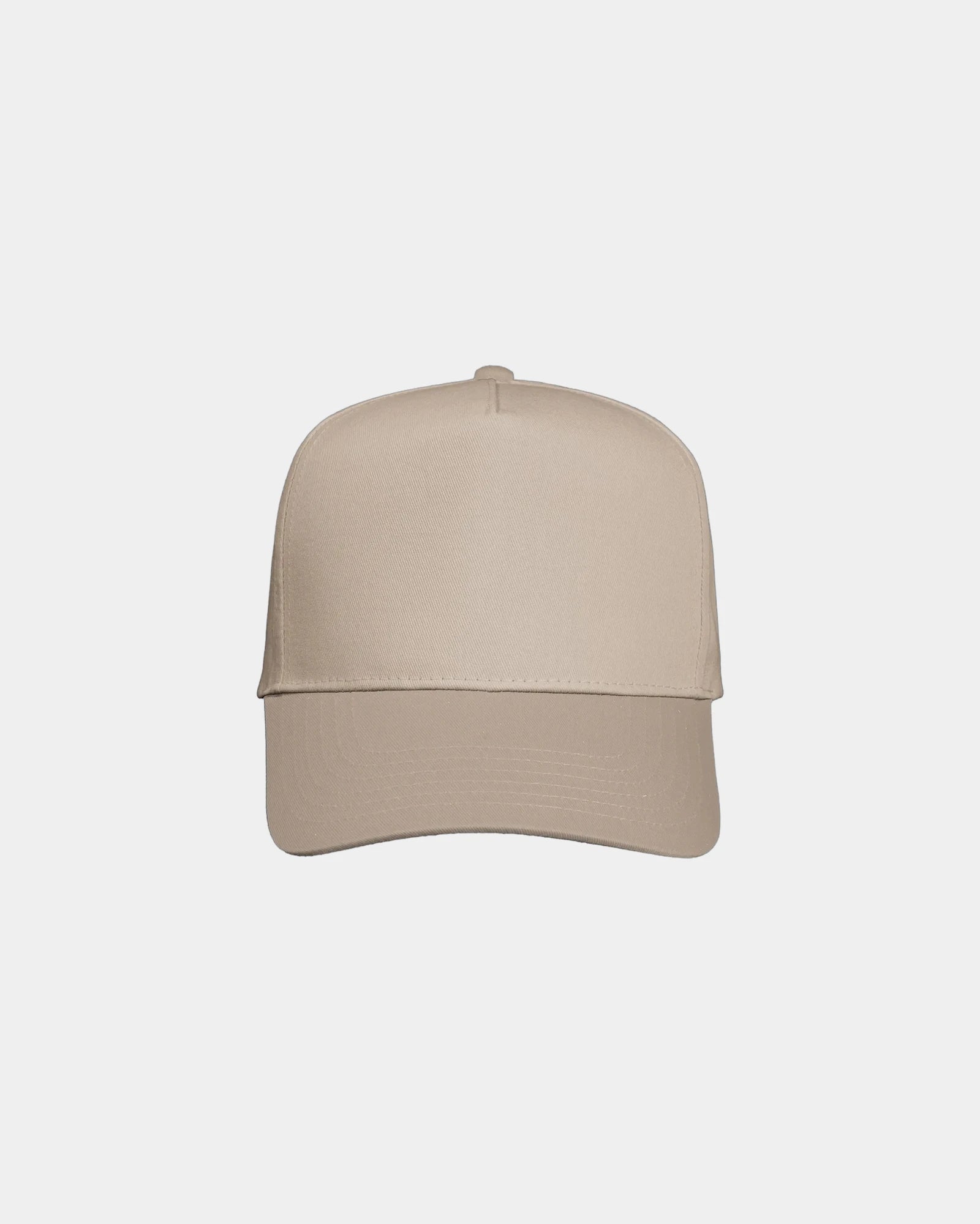 Custom twill five-panel cap with snapback closure - Khaki