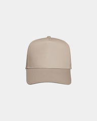 Custom twill five-panel cap with snapback closure - Khaki
