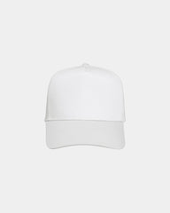 Custom twill five-panel cap with snapback closure - White