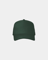 Custom twill five-panel cap with snapback closure - Forest