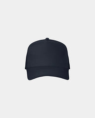 Custom twill five-panel cap with snapback closure - Navy