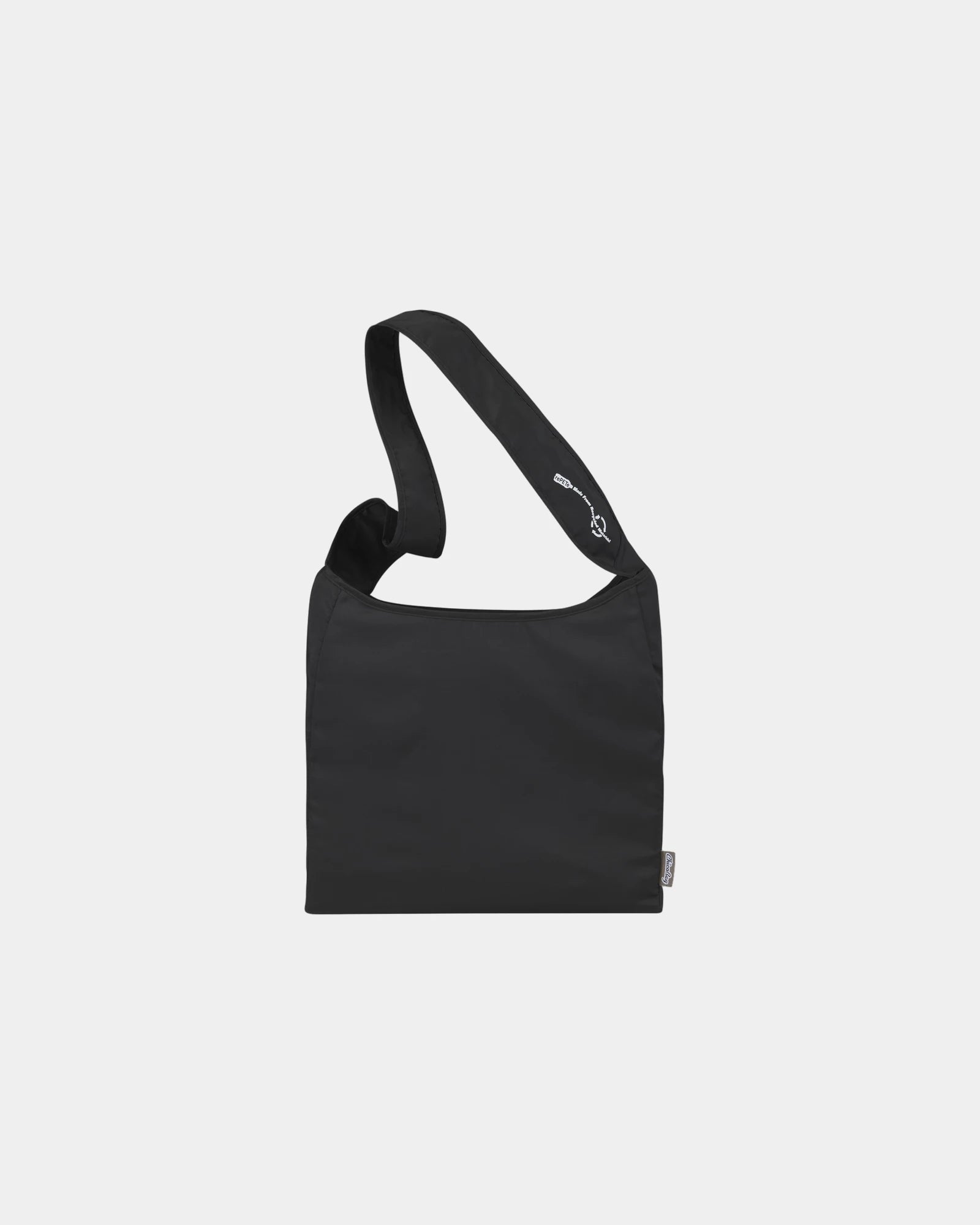Custom recycled RPET crossbody tote bag - Black (Bk)
