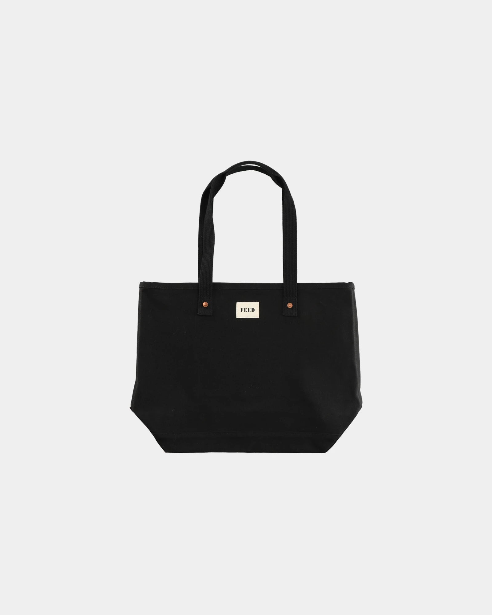 Custom organic cotton weekend tote bag, 18-inch size - Black (Bk)