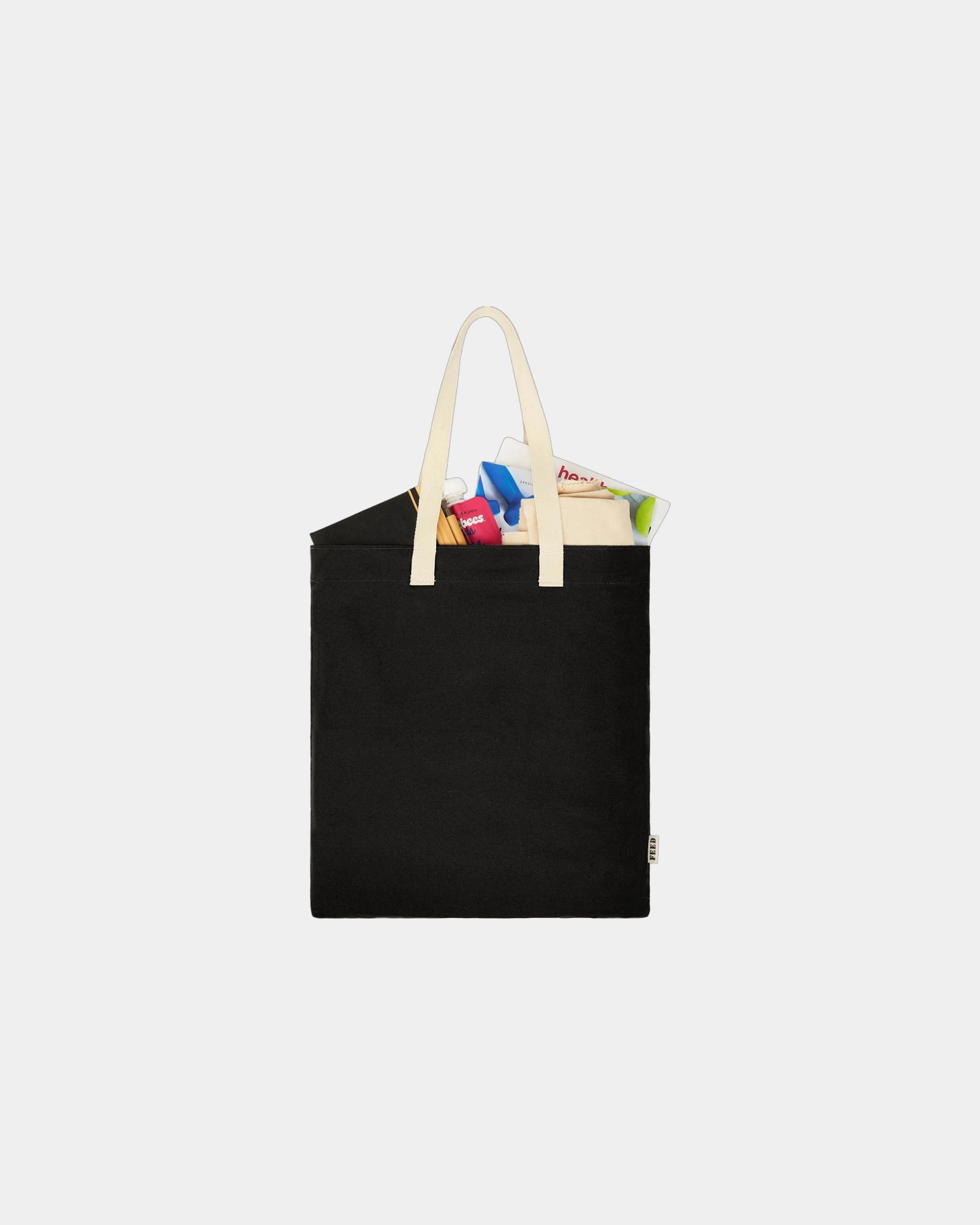 Custom organic cotton 16.5" convention tote bag - Black (Bk)