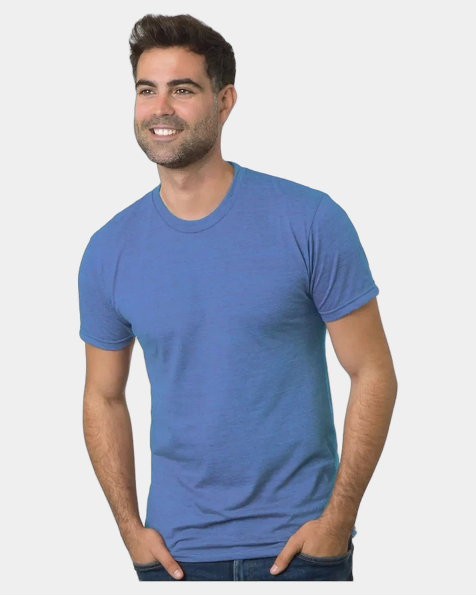 Custom triblend unisex T-shirt with tear-away label - Tri Blue Berry