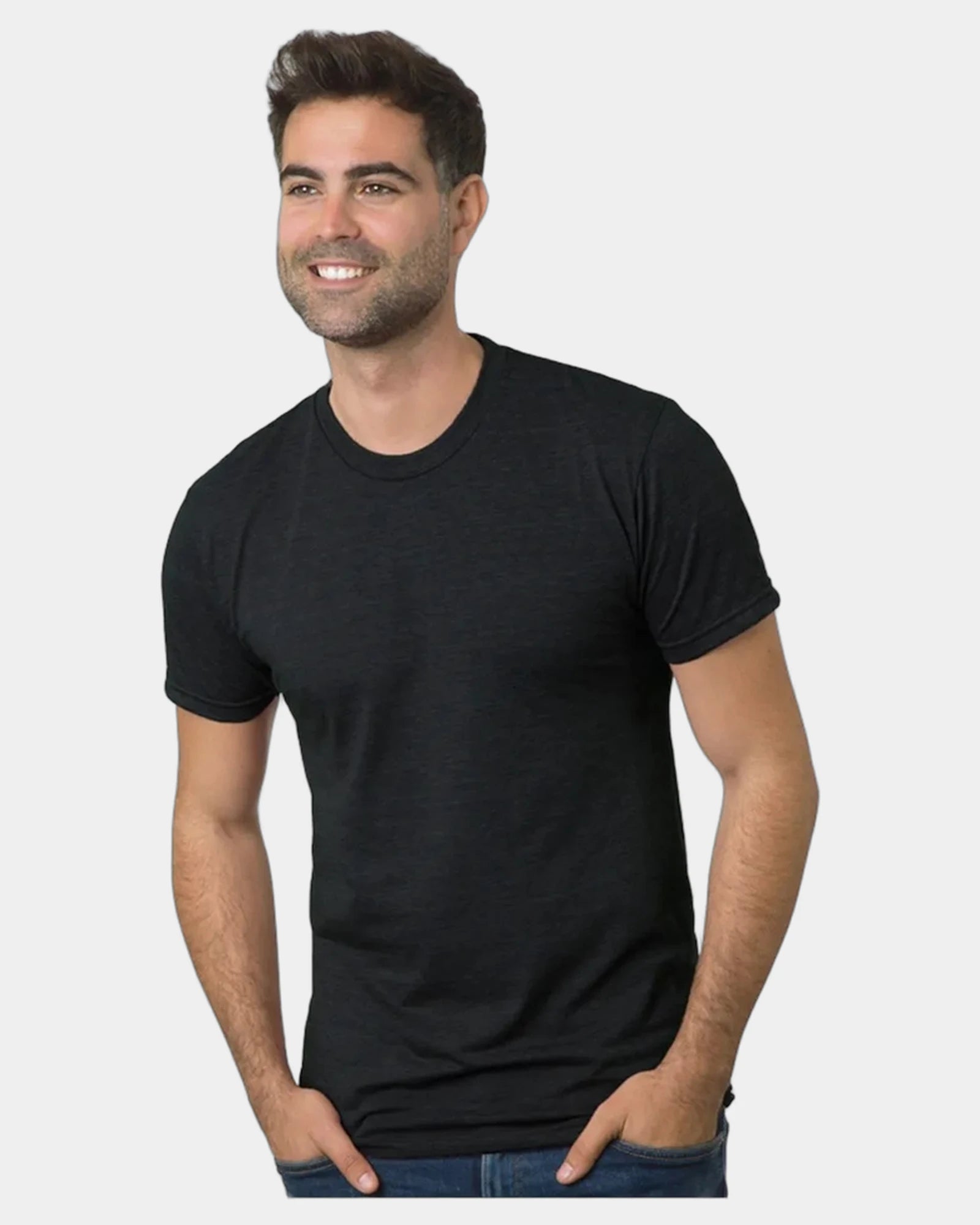 Custom triblend unisex T-shirt with tear-away label - Tri Charcoal