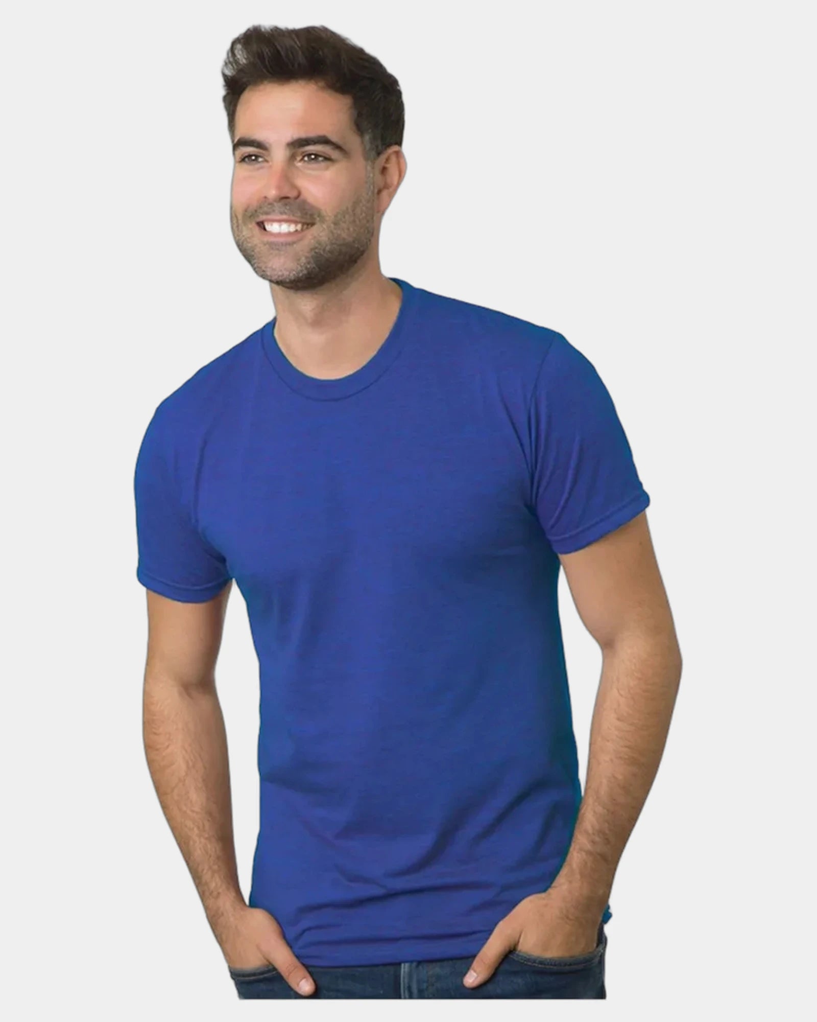 Custom triblend unisex T-shirt with tear-away label - Tri Royal Blue