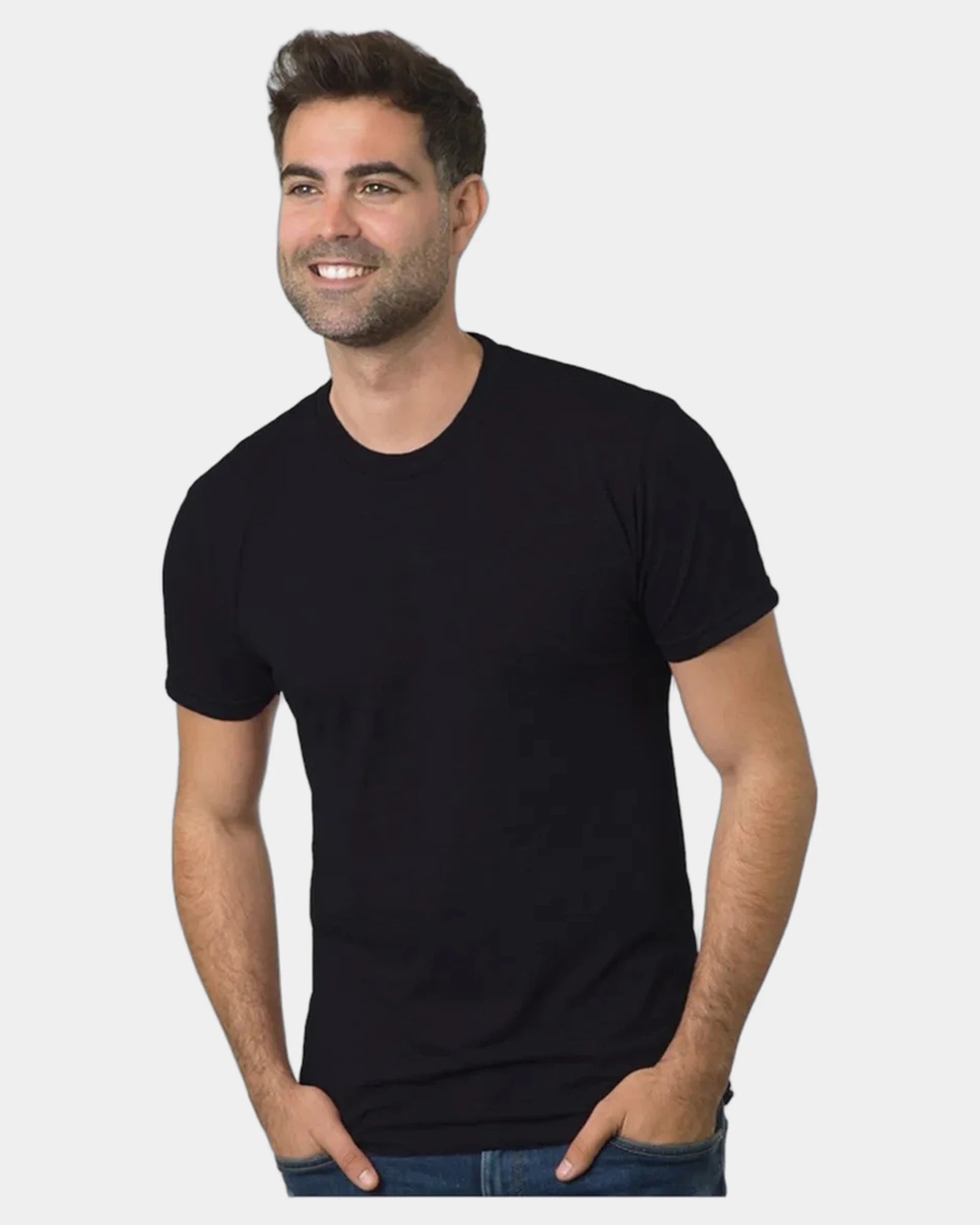Custom triblend unisex T-shirt with tear-away label - Solid Black
