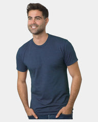 Custom triblend unisex T-shirt with tear-away label - Tri Steel Blue