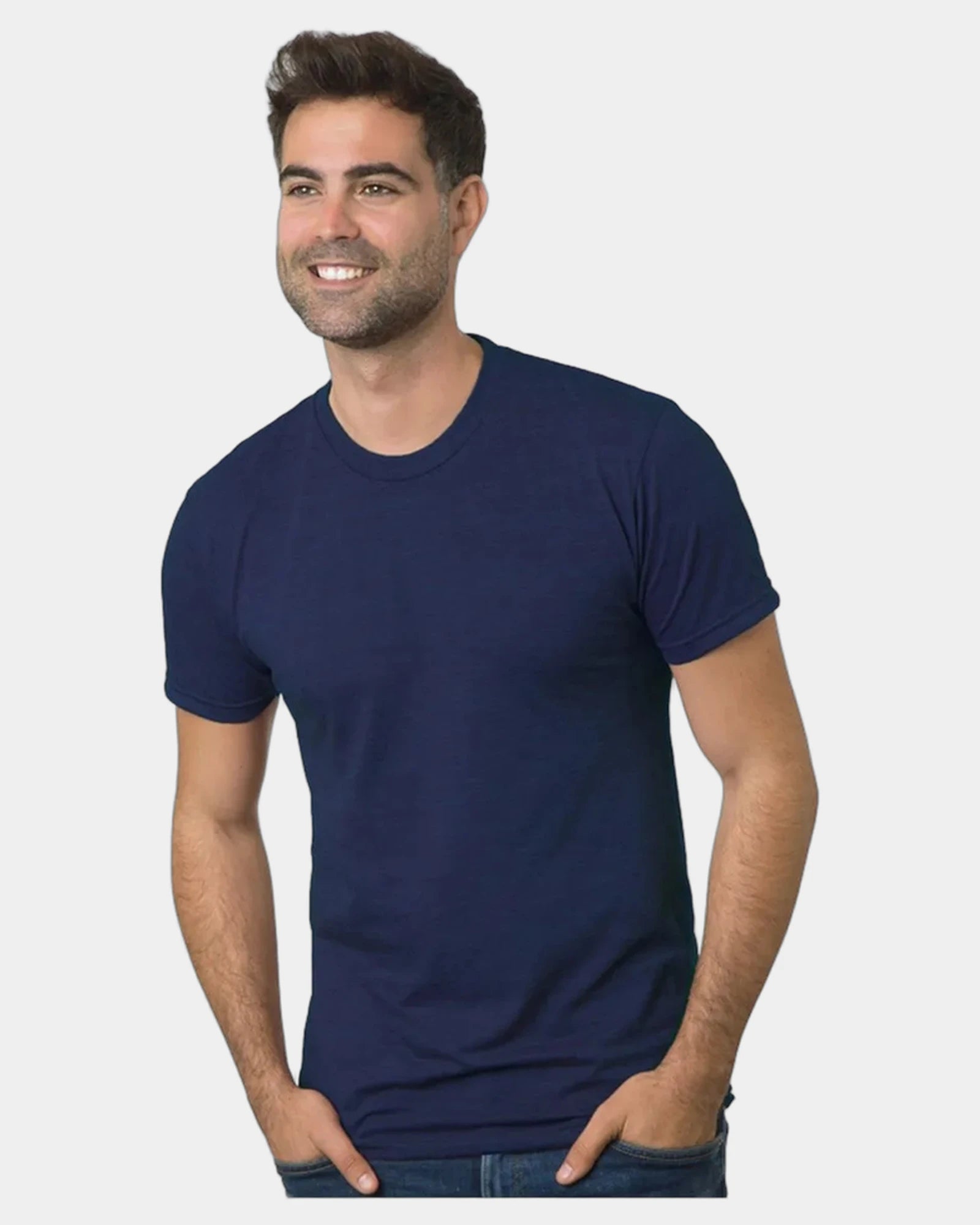 Custom triblend unisex T-shirt with tear-away label - Tri Indigo
