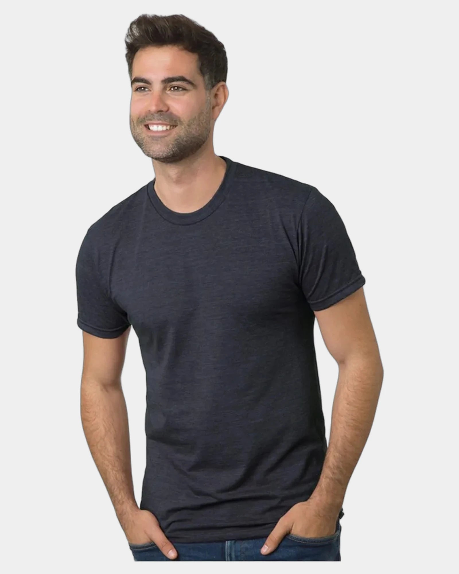Custom triblend unisex T-shirt with tear-away label - Tri Dark Grey