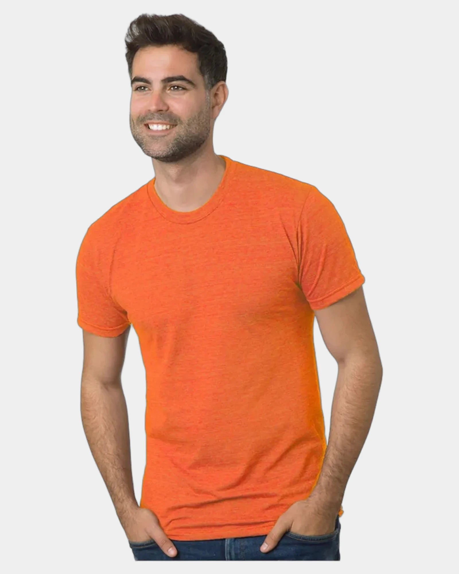 Custom triblend unisex T-shirt with tear-away label - Tri Orange