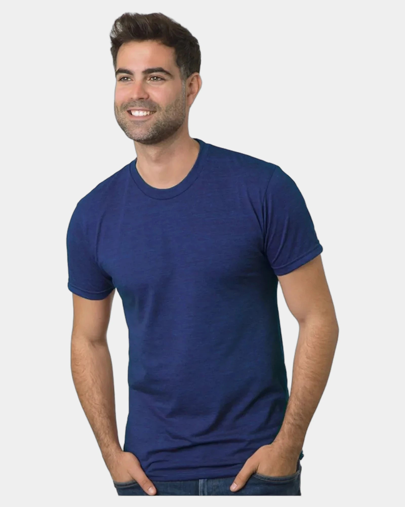 Custom triblend unisex T-shirt with tear-away label - Tri Denim