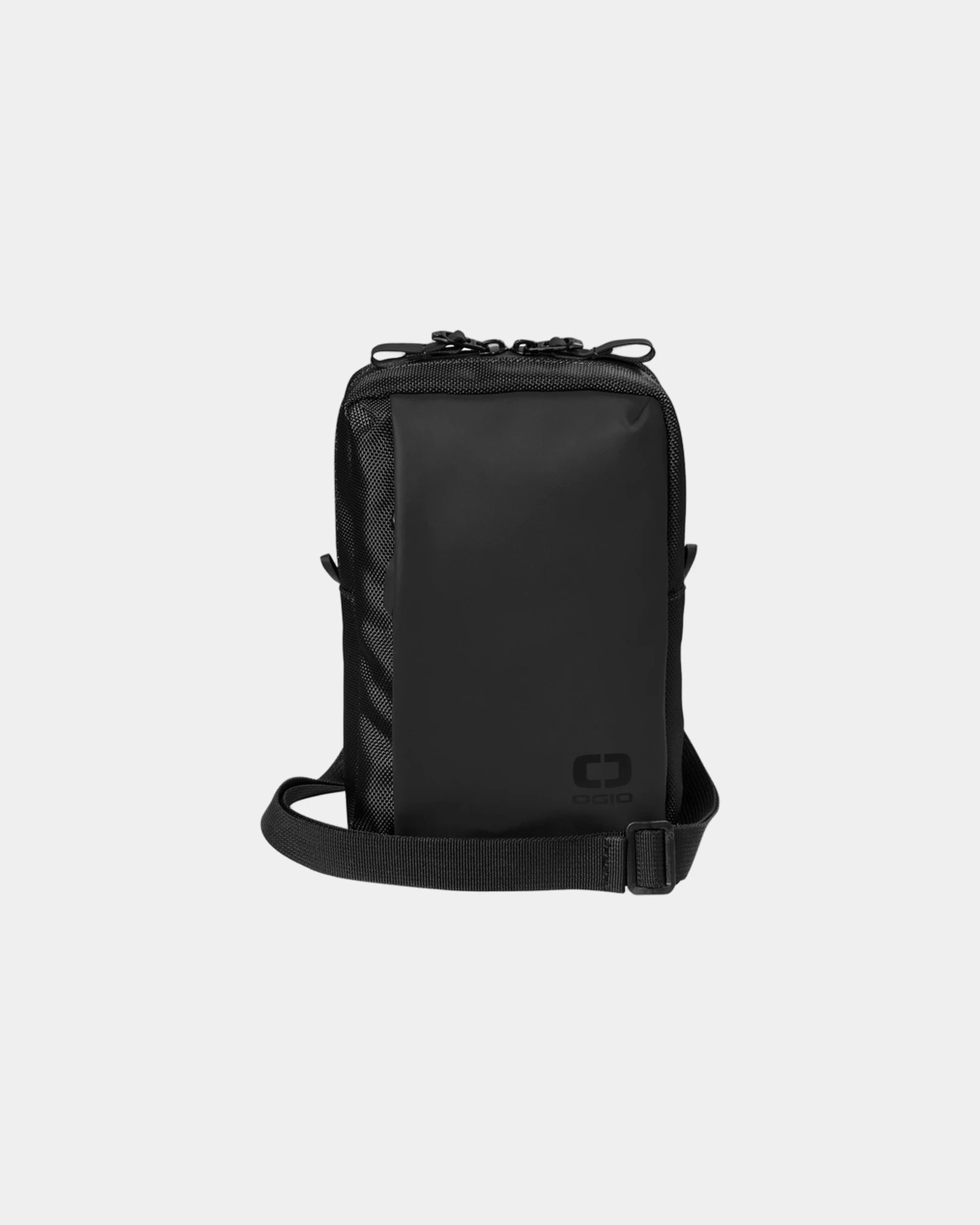 Custom rubberized crossbody bag with removable strap - Blacktop