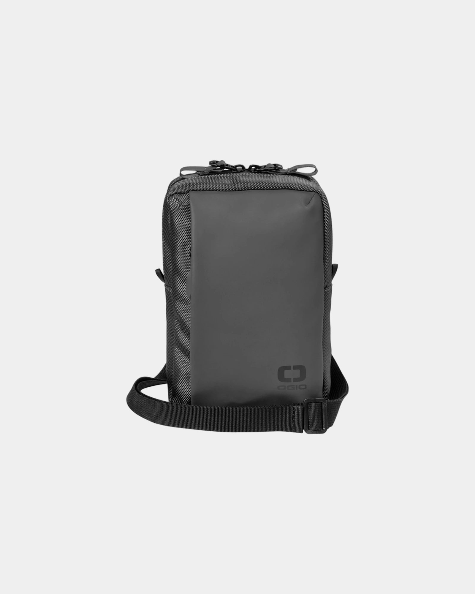Custom rubberized crossbody bag with removable strap - Tarmac Grey