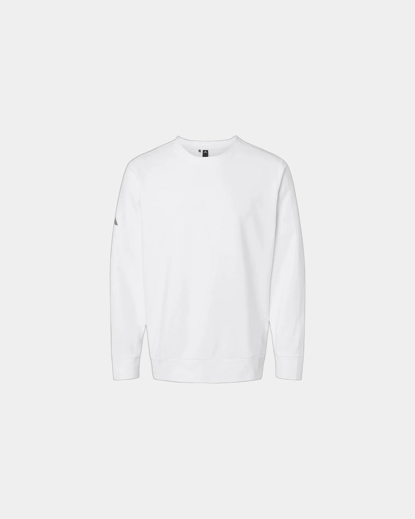 Custom BCI cotton Adidas fleece crewneck sweatshirt - White