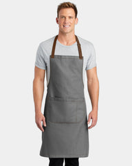 Custom twill bib apron Port Authority Market Full-Length - Ash Grey