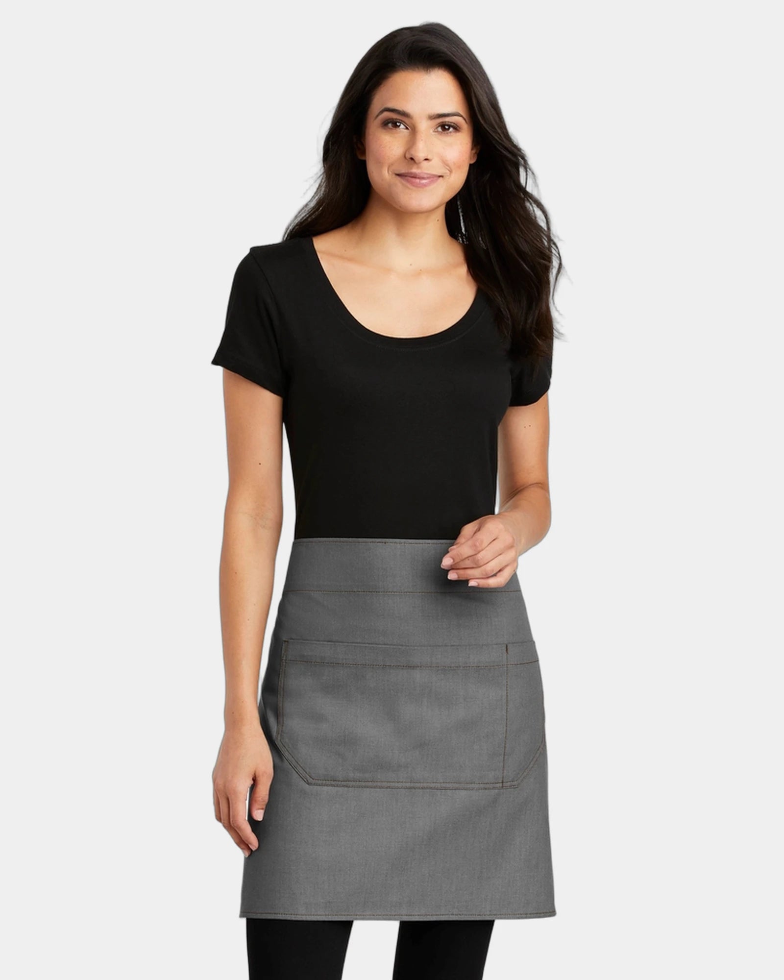 Custom twill bistro apron Port Authority Market Half - Ash Grey