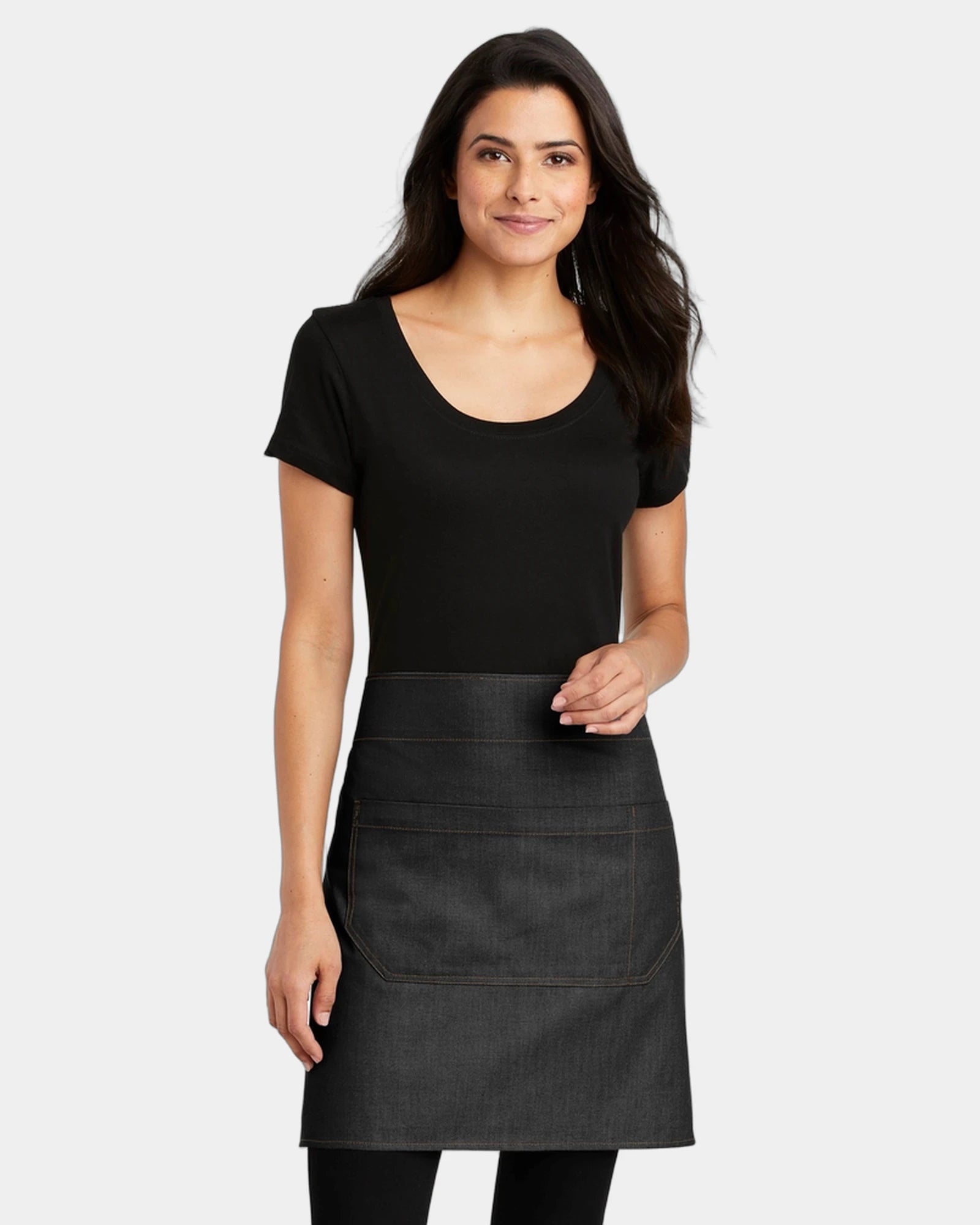 Custom twill bistro apron Port Authority Market Half - Dark Midnight