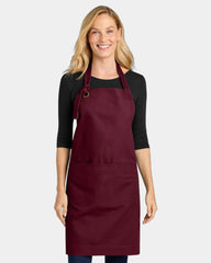 Custom cotton twill bib apron Port Authority - Burgundy