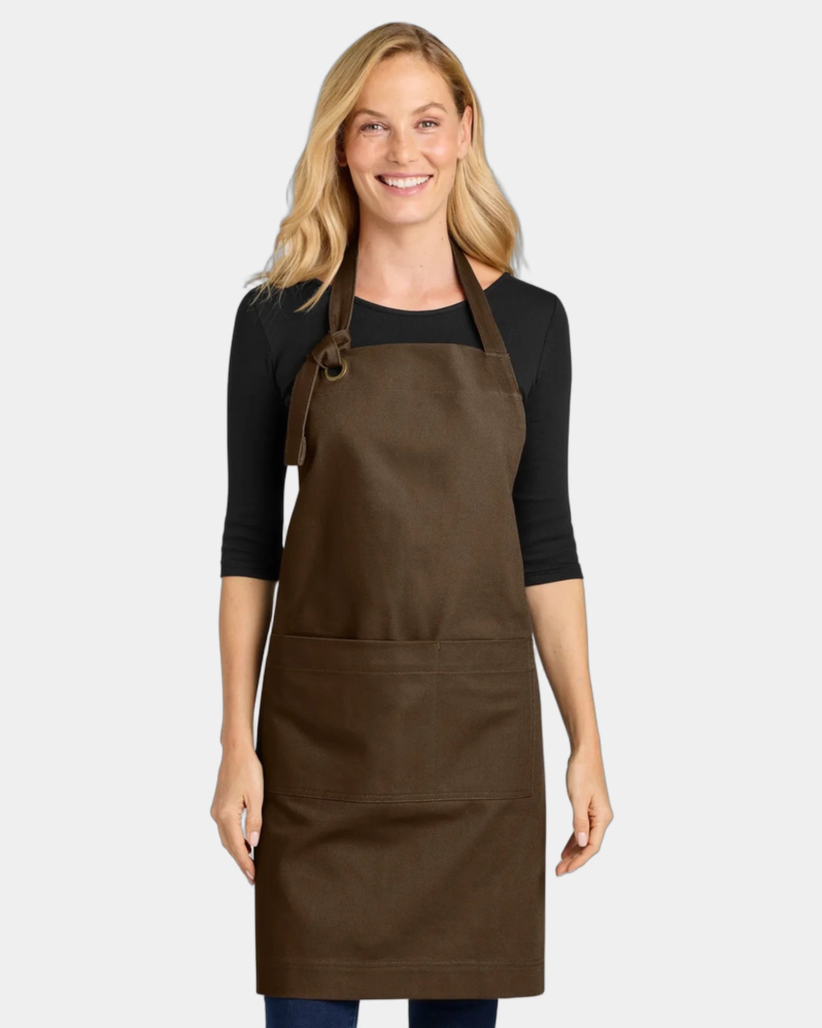 Custom cotton twill bib apron Port Authority - Brown