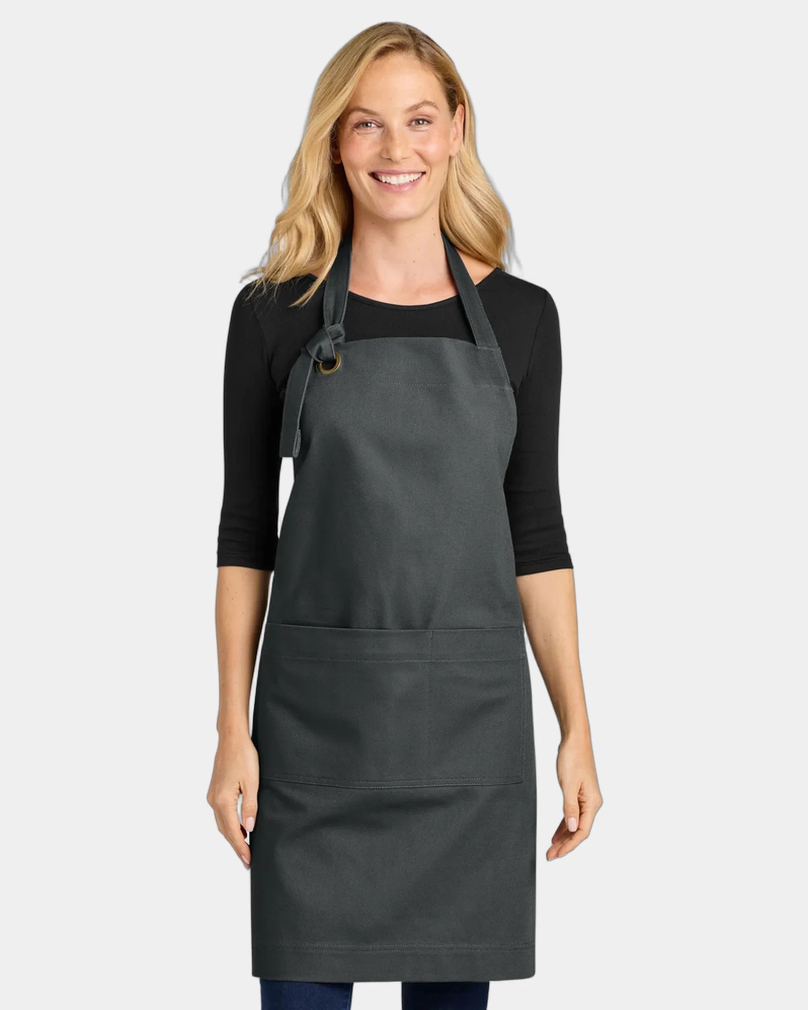 Custom cotton twill bib apron Port Authority - Storm Grey