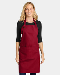 Custom cotton twill bib apron Port Authority - Rich Red