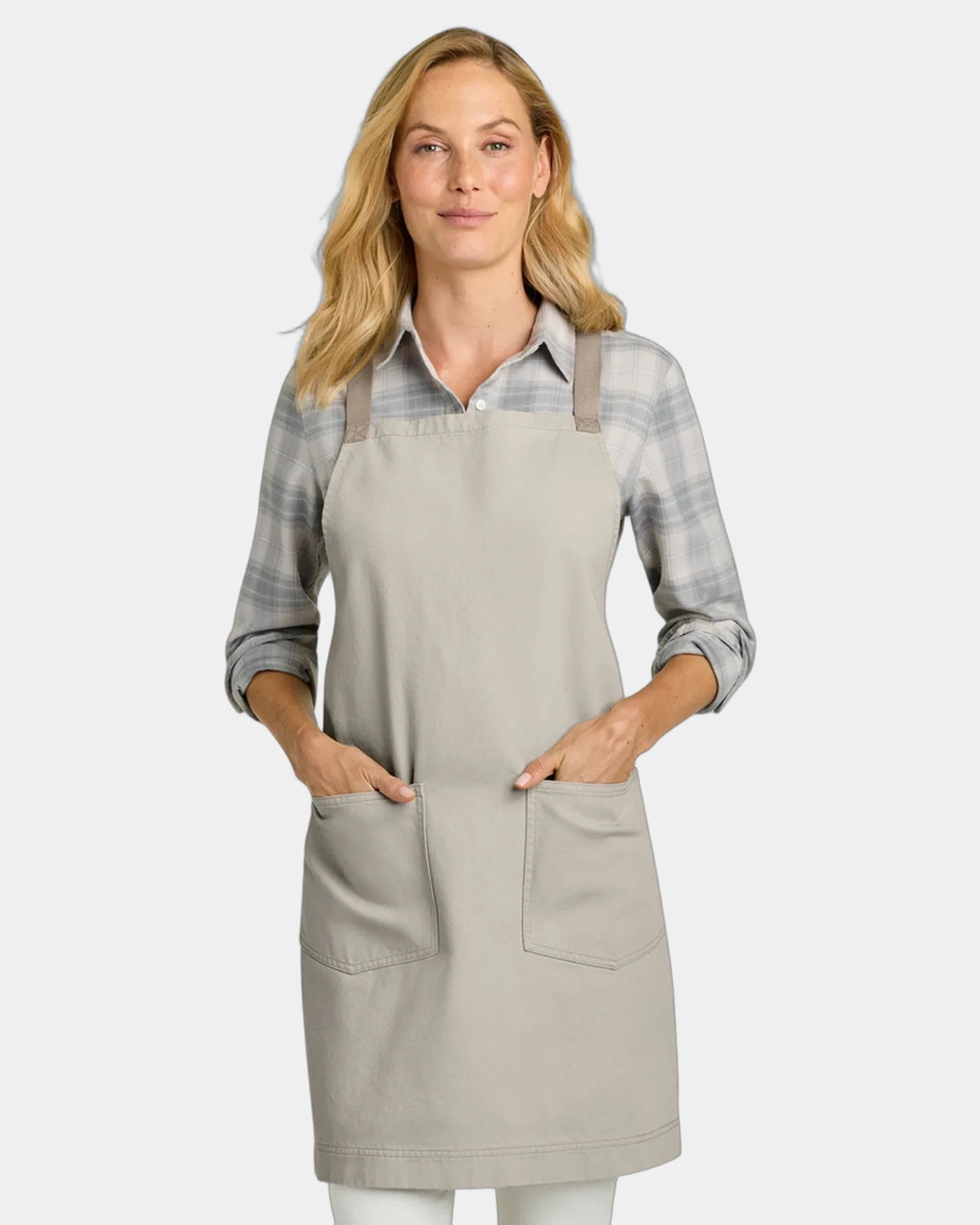 Custom cotton twill Port Authority crossback apron - Sahara