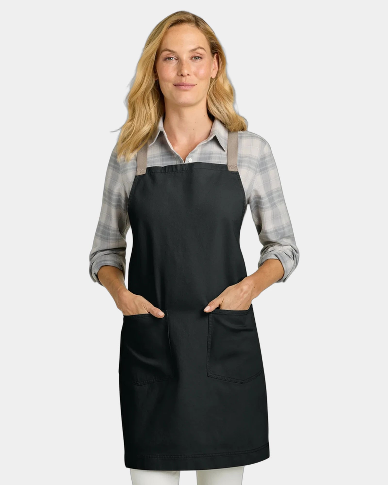 Custom cotton twill Port Authority crossback apron - Deep Black