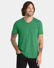 Custom recycled tri-blend v-neck tee for teams - Enviro Green