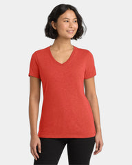 Custom recycled tri-blend women's v-neck tee - Desert Sun