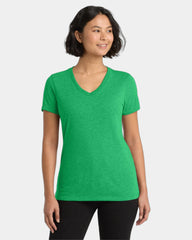 Custom recycled tri-blend women's v-neck tee - Enviro Green