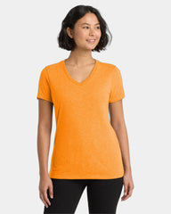 Custom recycled tri-blend women's v-neck tee - Orange You Fancy
